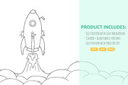 Cartoon rocket launch, a Person Illustration by Sapunkele (Thumbnail 2 of 2)
