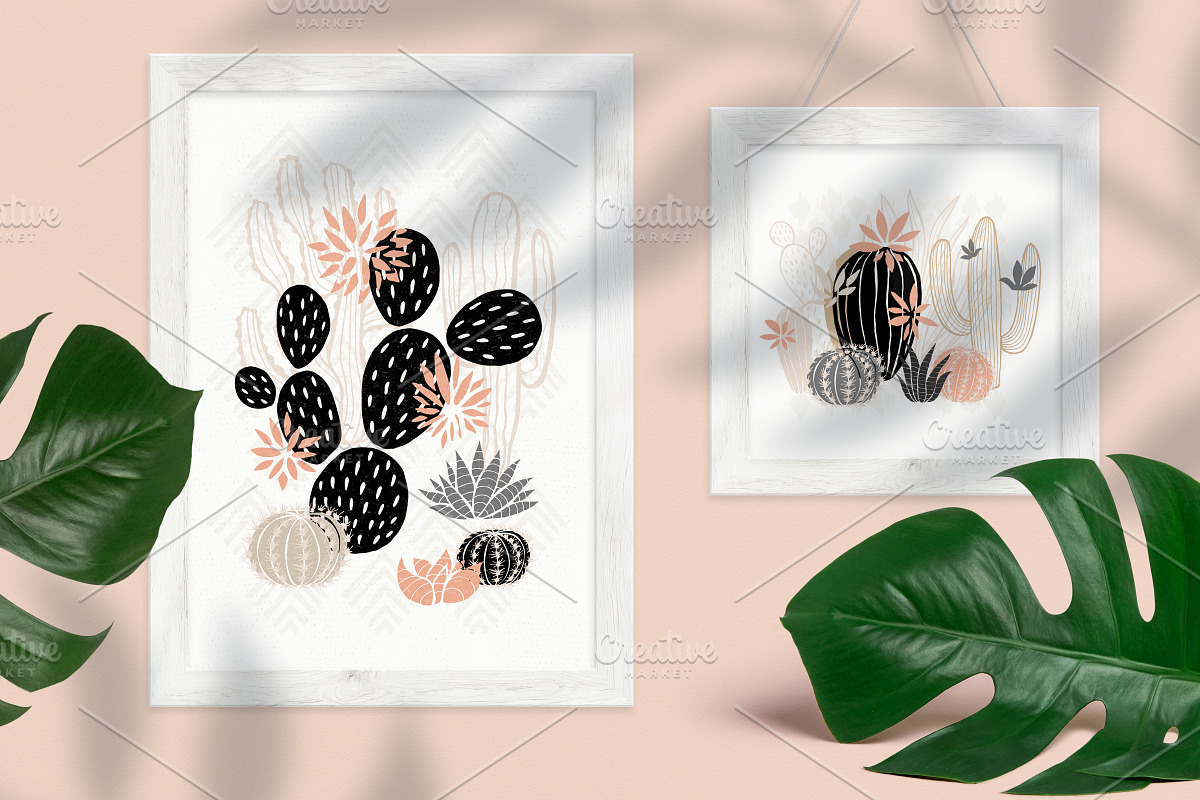 PASTEL Cactuses & Succulents BIG Set, a Decorative Illustration by Iraida_Bearlala (Photo 8 of 13)