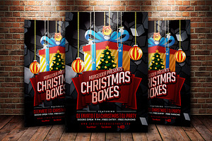 Christmas Boxes Party Flyer Template