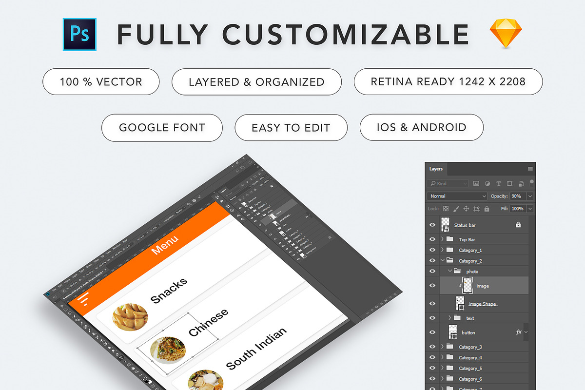 Food Ordering Admin & User, an UI Kit Template by App Innovation (Photo 2 of 7)