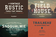 The Vintage Rustic Three Font Bundle, a Serif Font by Komet & Flicker (Thumbnail 1 of 16)