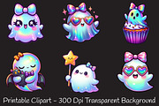Halloween Iridescent Cute Ghost, an Illustration by RobertsArt (Thumbnail 7 of 7)