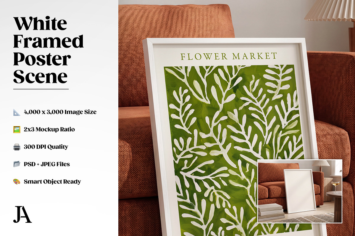White Framed Canvas 2x3 PSD Mockup, a Household Mockup by Julian Adams (Photo 2 of 3)