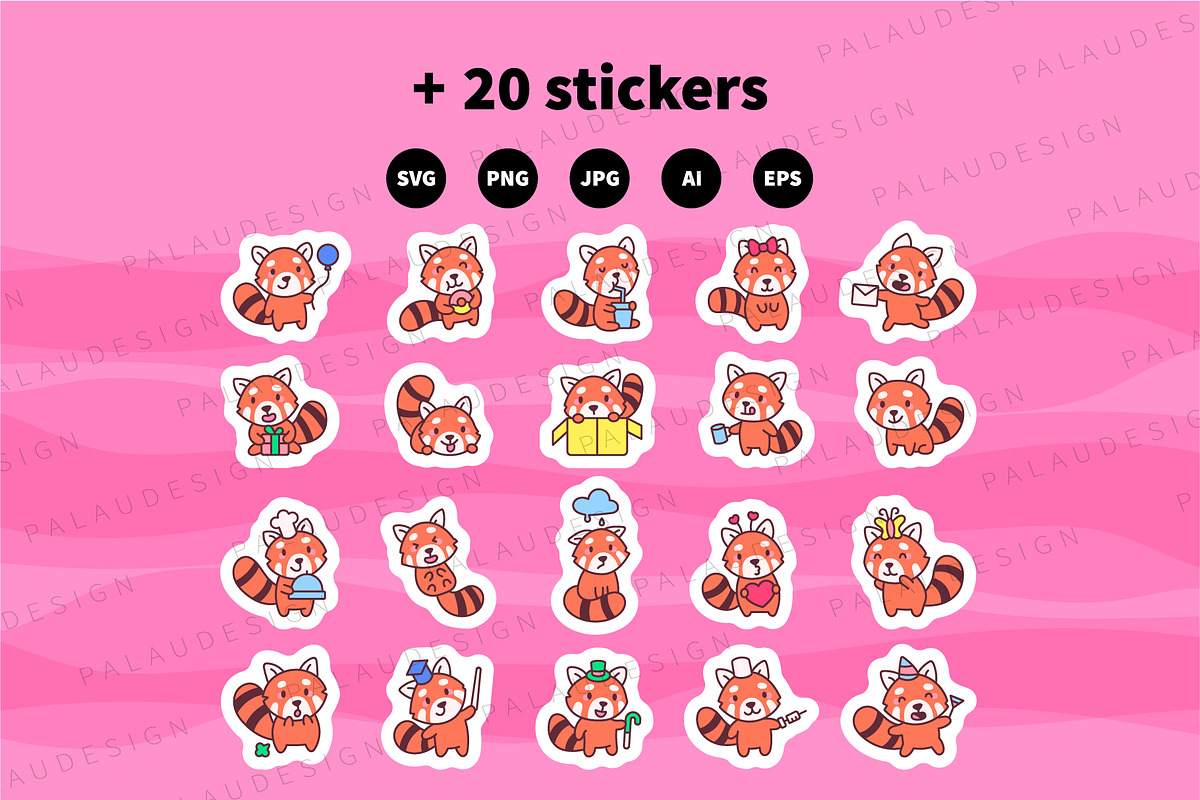 Red Panda Clipart Bundle, an Animal Illustration by Palau (Photo 9 of 9)