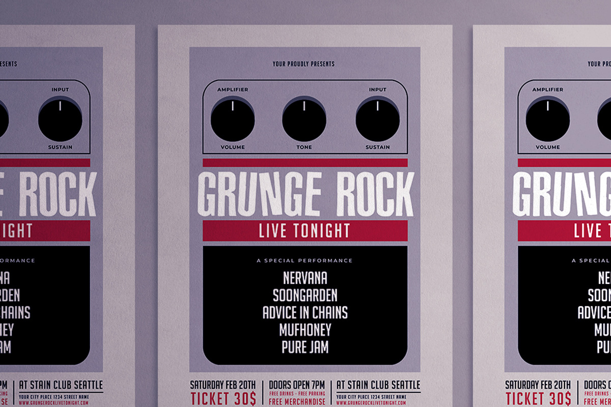 Grunge Rock Live Tonight Flyer, a Flyer Template by AdamHasan (Photo 2 of 3)