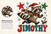 Funny Christmas Raccoon PNG, a Healthcare Illustration by Libby Wishes (Thumbnail 1 of 4)