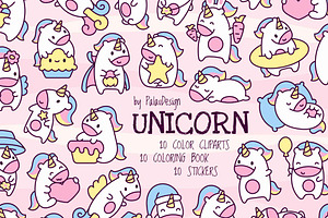 Cute Kawaii Unicorn Characters, an Animal Illustration by Palau