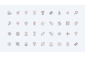 Financial transaction bank icons, an Object Illustration by Lemberg Vector