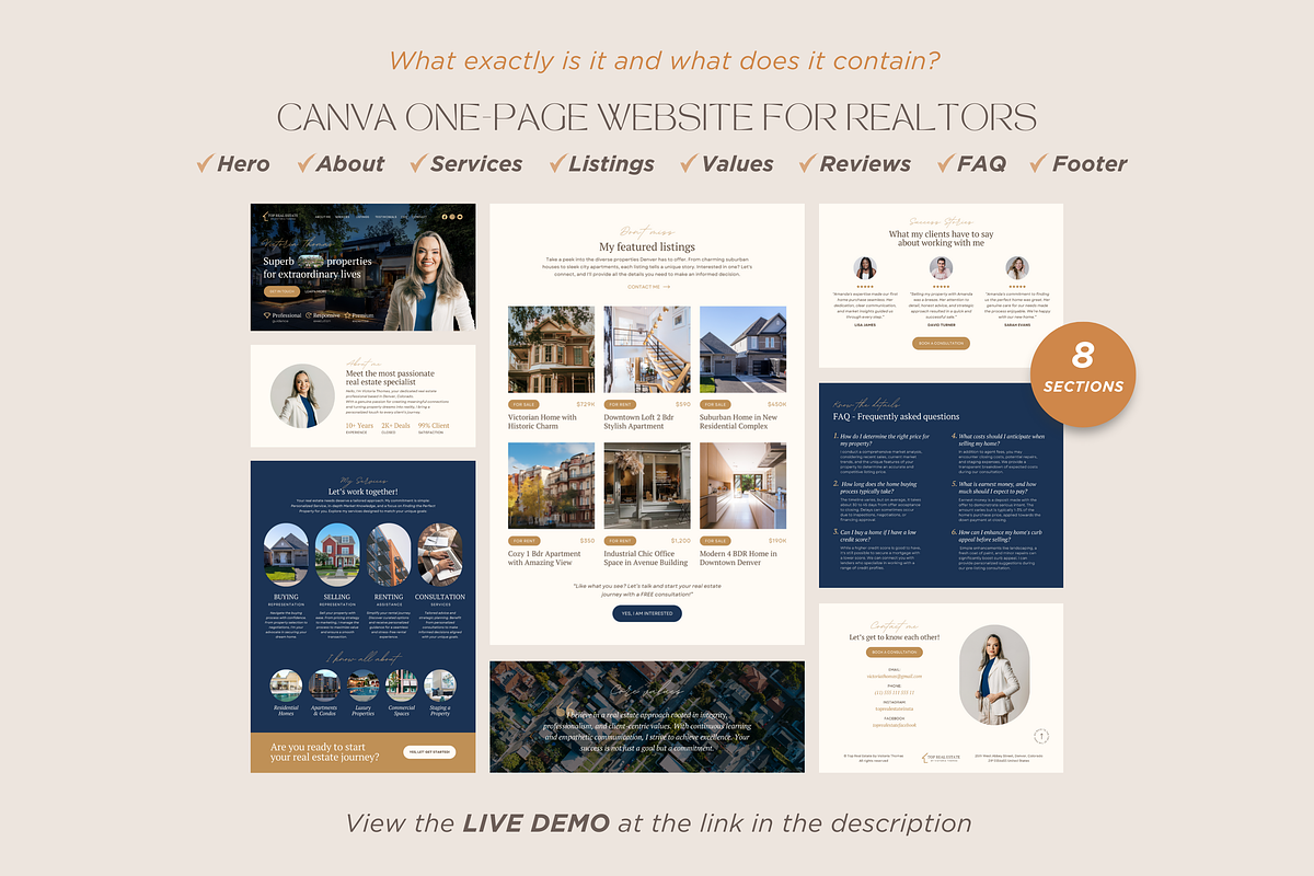 Canva Website Template Real Estate, a Landing Page Template by vectorocean (Photo 5 of 11)