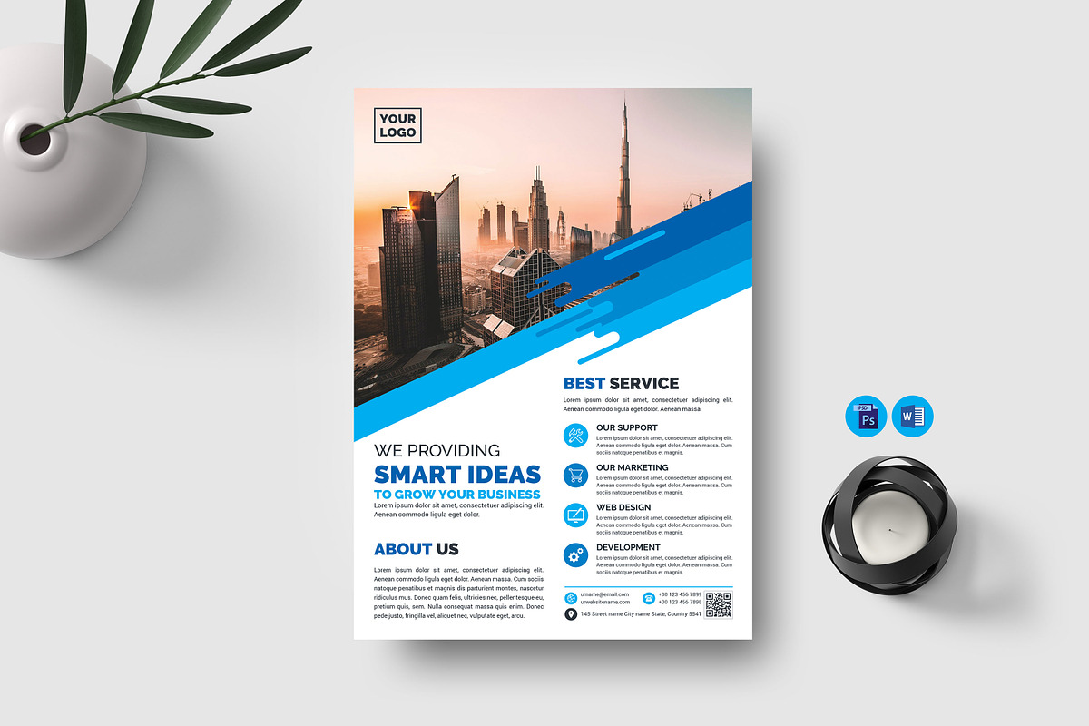 Corporate Business Flyer Template, a Flyer Template by Ultimate Template Shop (Photo 1 of 6)