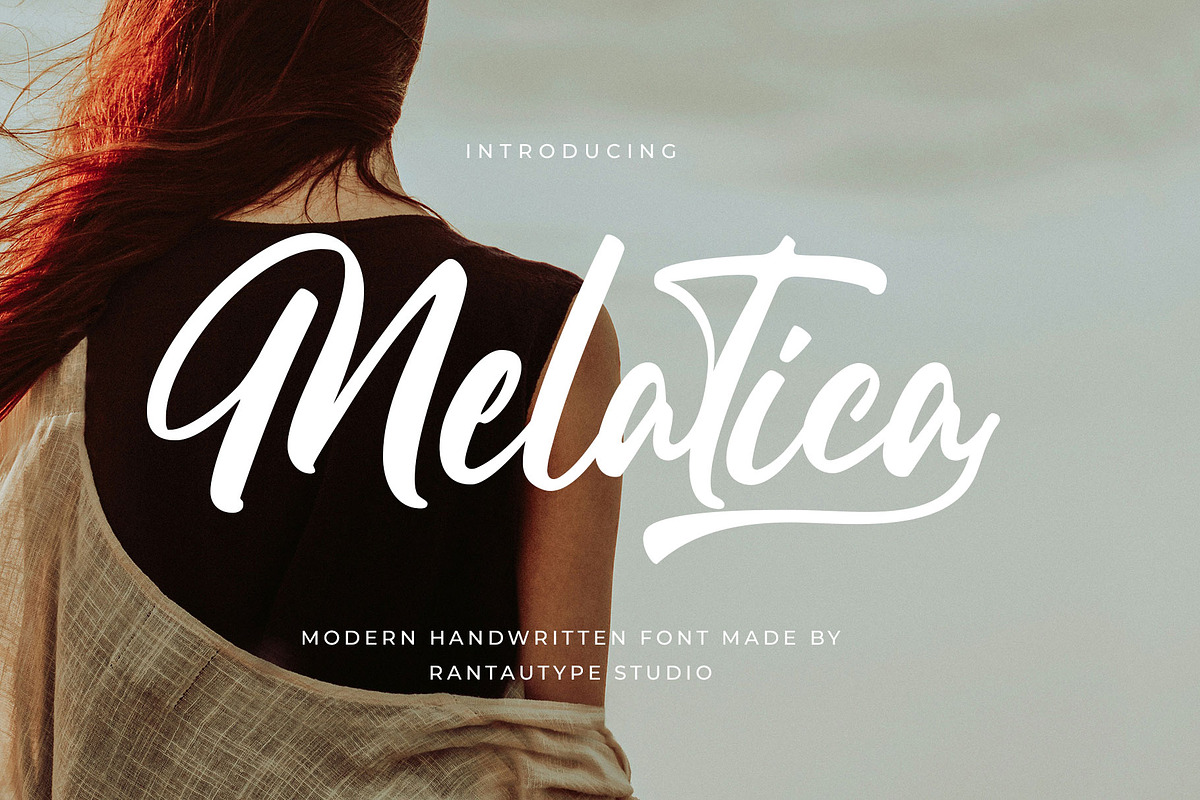 Melatica Modern Handwritten Font, a Script Font by RantautypeStudio (Photo 1 of 20)