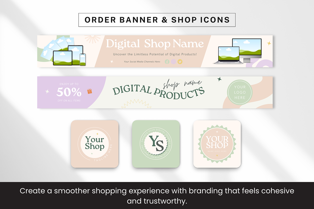 Etsy Shop Bundle Canva Templates, a Branding & Logo Template by DigiPax (Photo 5 of 11)
