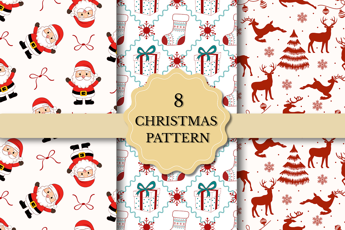 Christmas Seamless Patterns #5, a Pattern Graphic by wind mill (Photo 1 of 3)