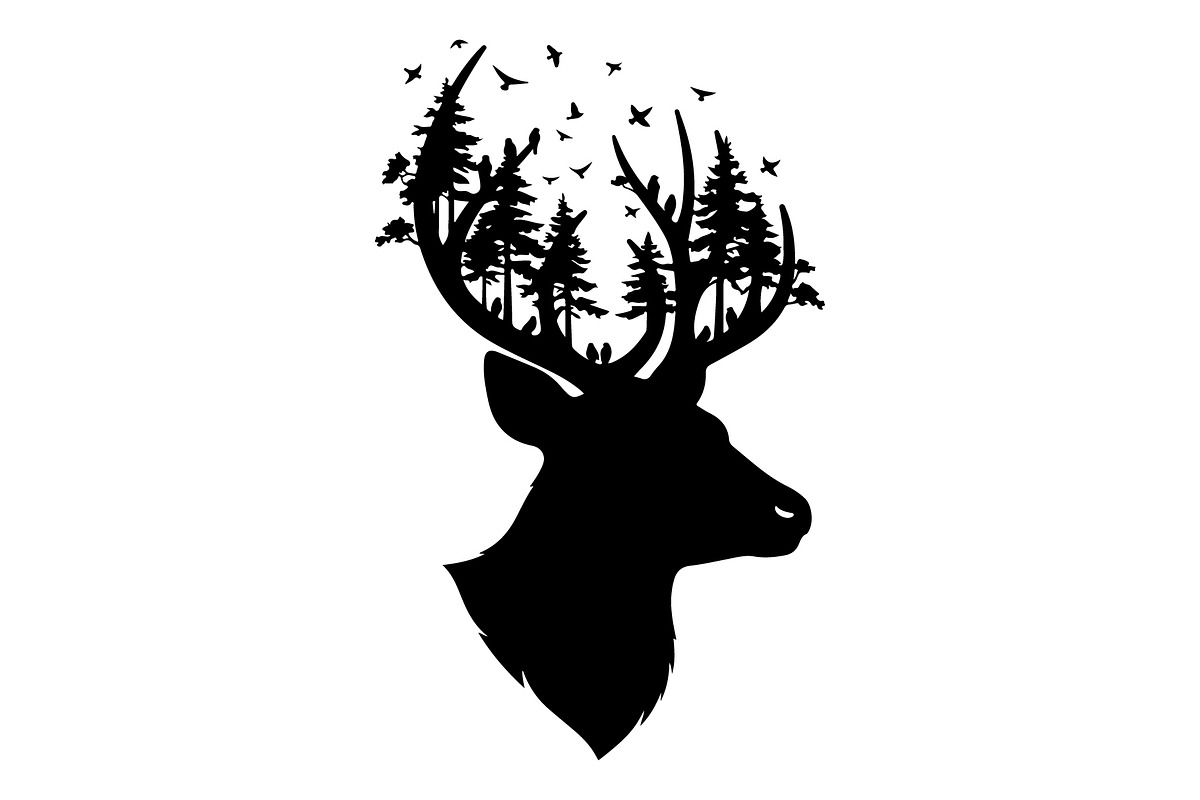 Deer Antler Silhouette Bundle, an Object Illustration by yasushie (Photo 18 of 31)