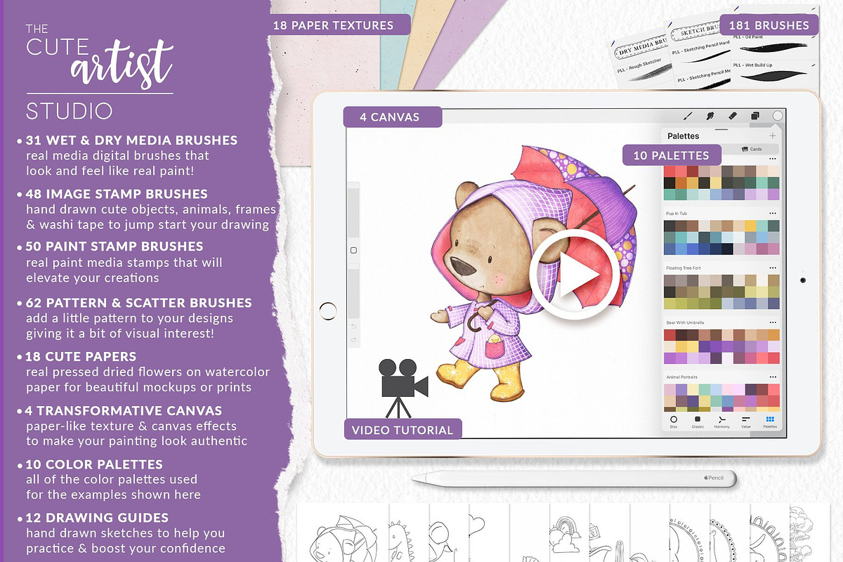 Brushes, Stamps & Texture Toolbox, a Brush Add-On by Pretty Little Lines (Photo 2 of 21)
