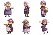 Whimsical Funny Grandma Clipart, an Illustration by Craft Nest (Thumbnail 3 of 8)
