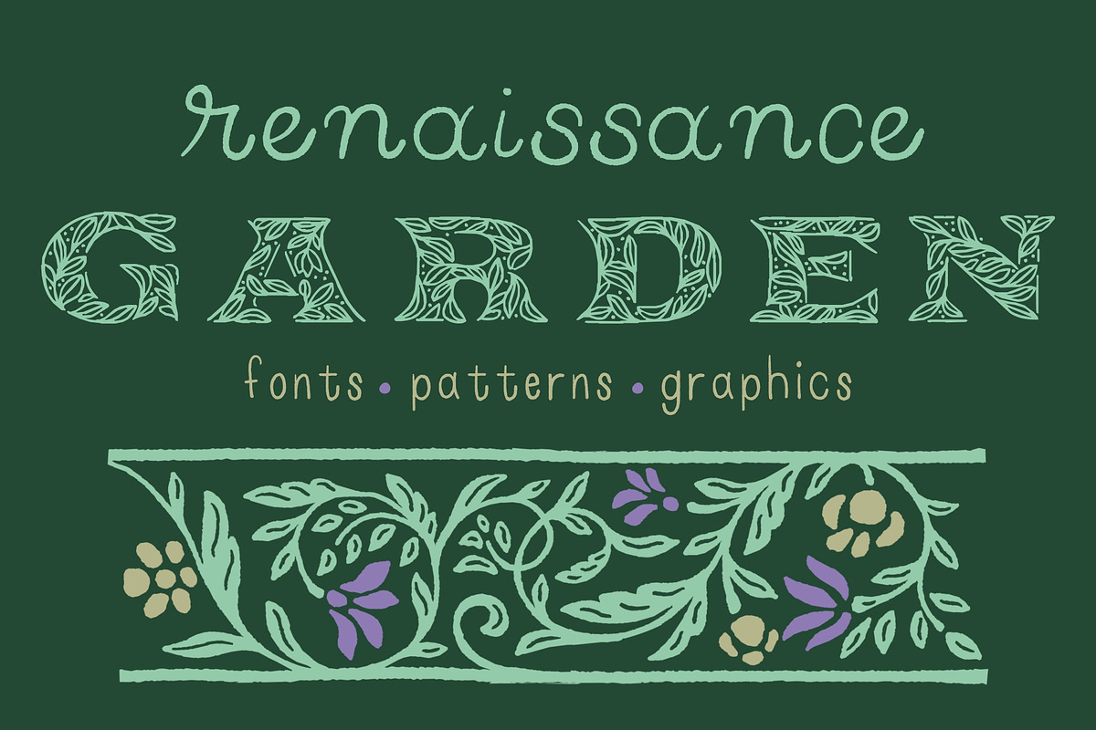 Renaissance Garden Patterns & Fonts, a Pattern Graphic by Liz Kohler Brown (Photo 1 of 16)