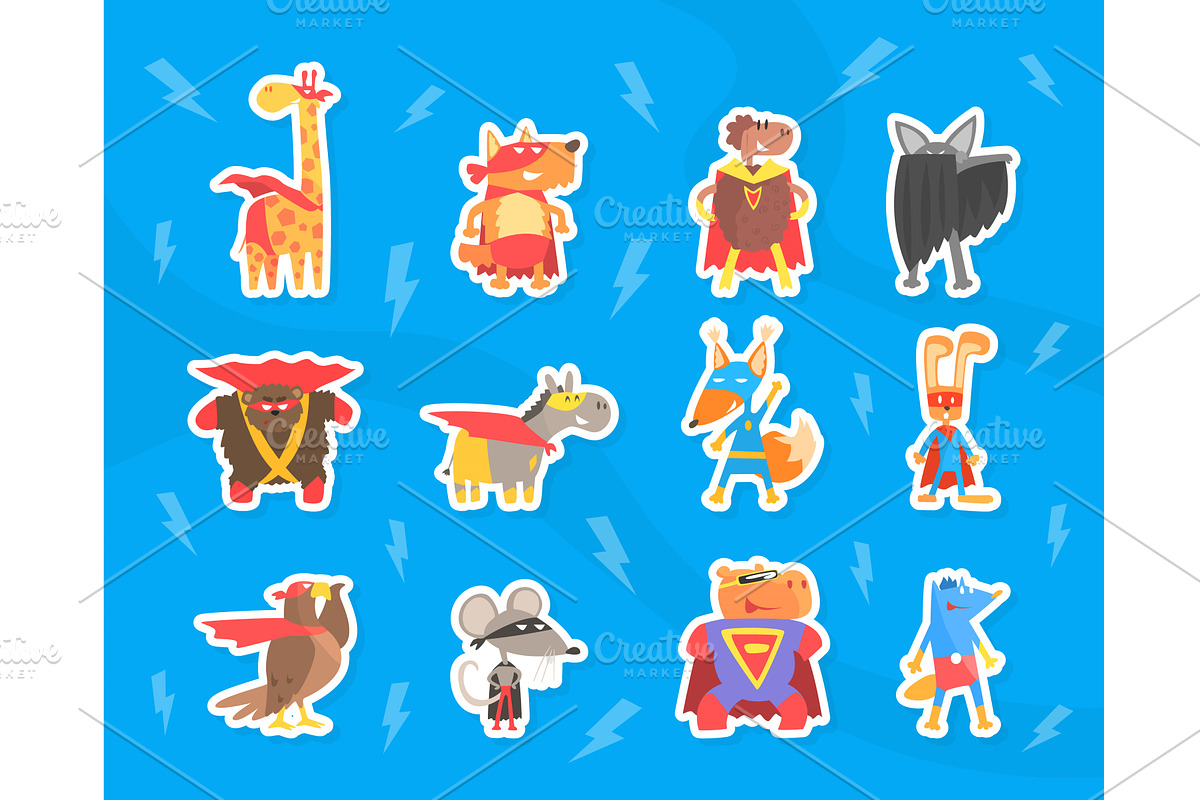 Funny Animals Dressed as, an Animal Illustration by TopVectors