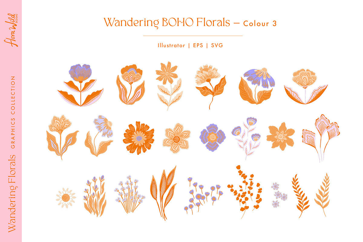 Wandering Boho Florals clipart, an Illustration by Flora Wild Designs (Photo 7 of 13)