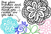 Floral Medallions Clipart & Brushes, an Illustration by Colors on Paper (Thumbnail 2 of 2)