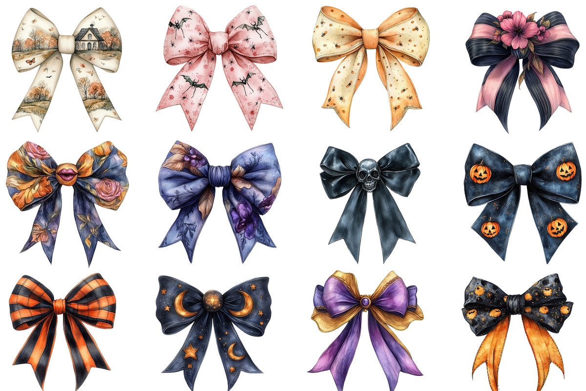 Halloween Coquette Bow Clipart, an Illustration by Designworld (Photo 2 of 5)