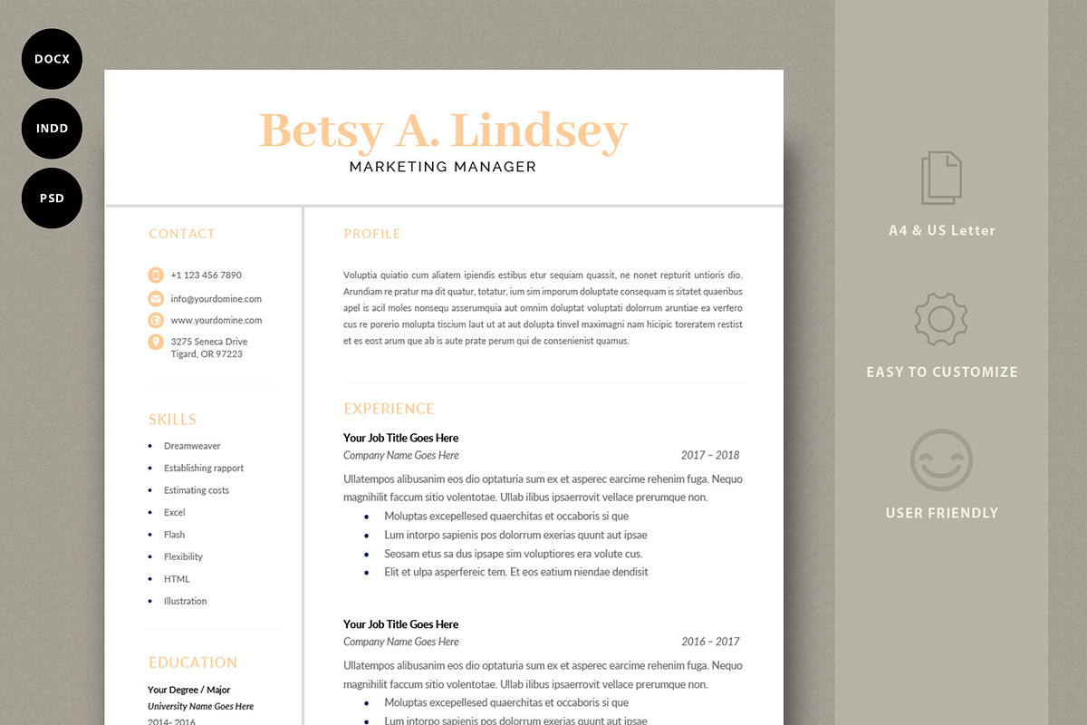 Resume Template | CV Template, a Resume Template by Advaita Printables (Photo 1 of 4)
