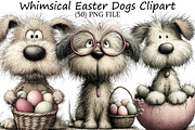 Whimsical Easter Dogs Clipart, an Illustration by DreamPrint404 (Thumbnail 1 of 7)