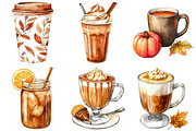 Watercolor Fall Coffee Clipart, an Illustration by Craft Nest (Thumbnail 3 of 6)
