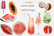 Beach summer watercolor clipart, a Seasonal Illustration by Artcard Watercolor (Thumbnail 4 of 14)