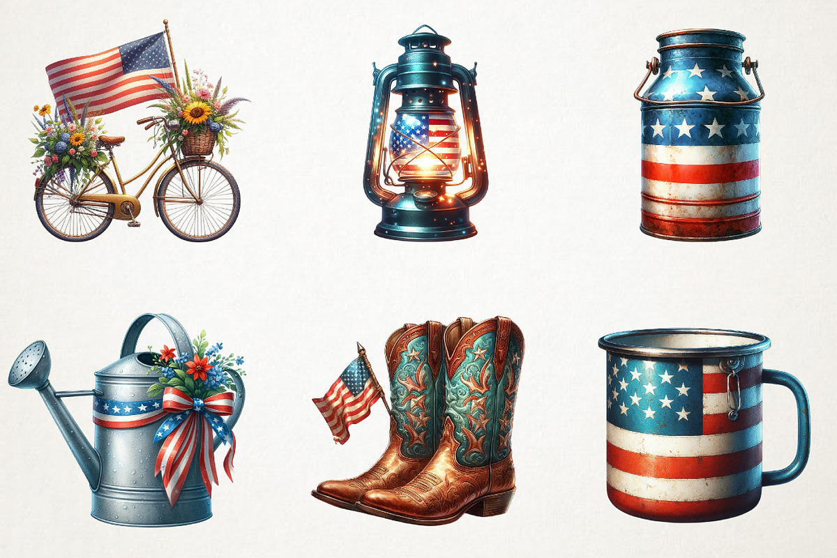 Rustic 4th of July Clipart, an Illustration by RobertsArt (Photo 3 of 7)