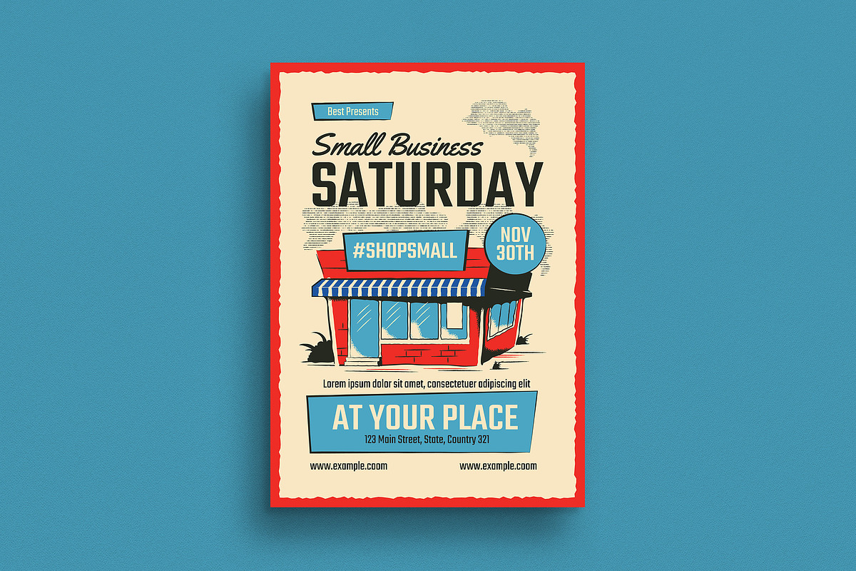 Retro Small Business Saturday Flyer, a Flyer Template by Guuver (Photo 1 of 3)