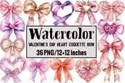 Valentine's Day Heart Coquette Bow, an Illustration by Design Market (Thumbnail 1 of 3)