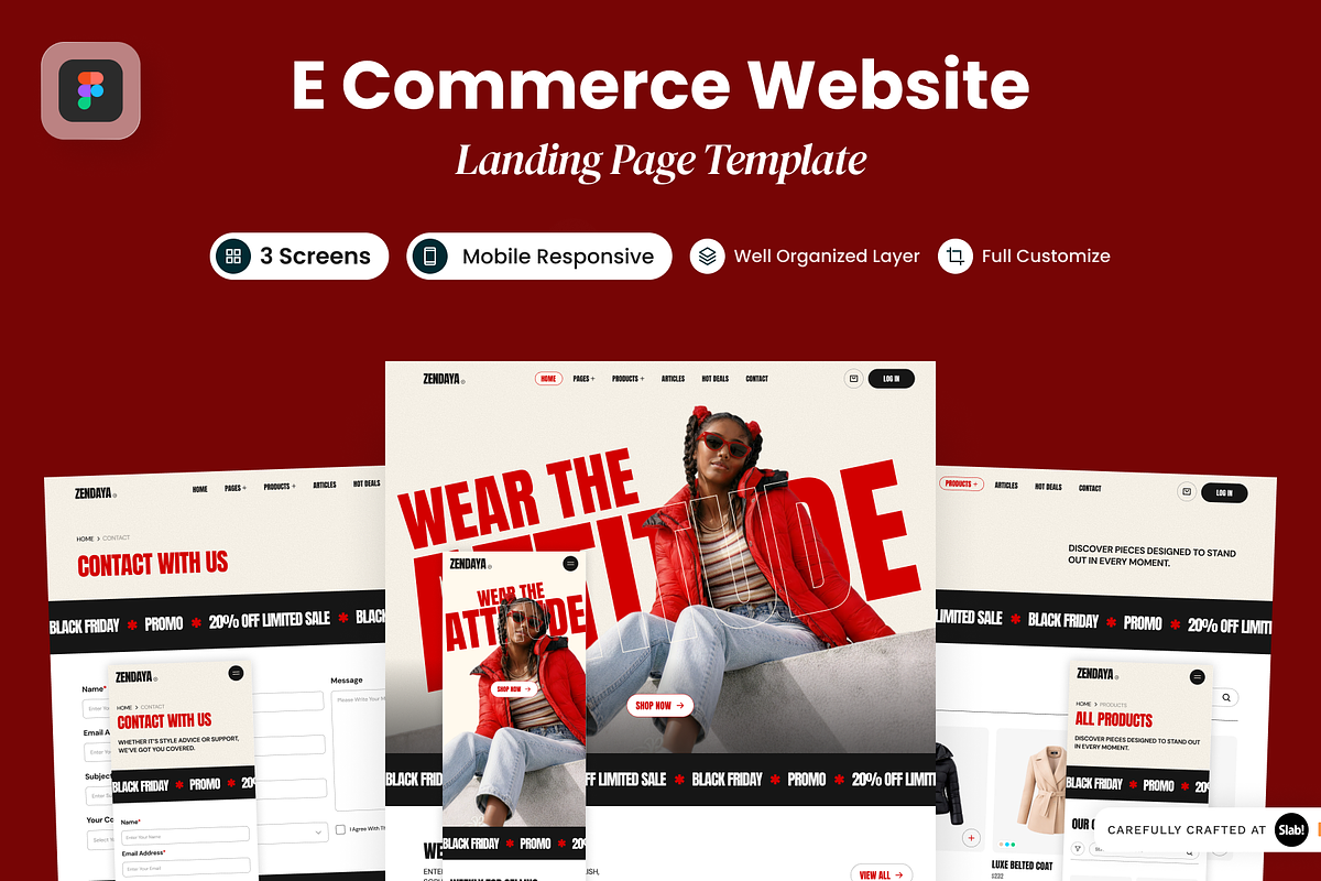 Zendaya - E Commerce Website, a Landing Page Template by SLAB! Design (Photo 1 of 5)