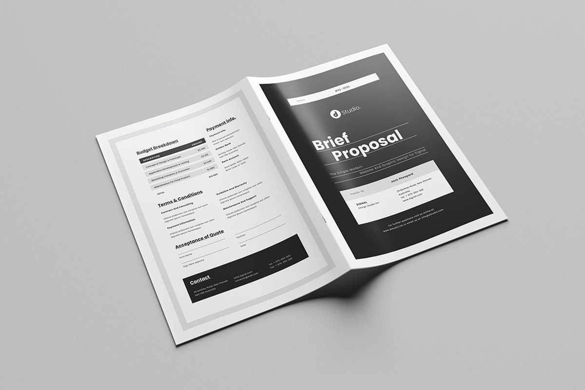 Brief Proposal Templates, a Stationery Template by Designsoul14 (Photo 4 of 7)