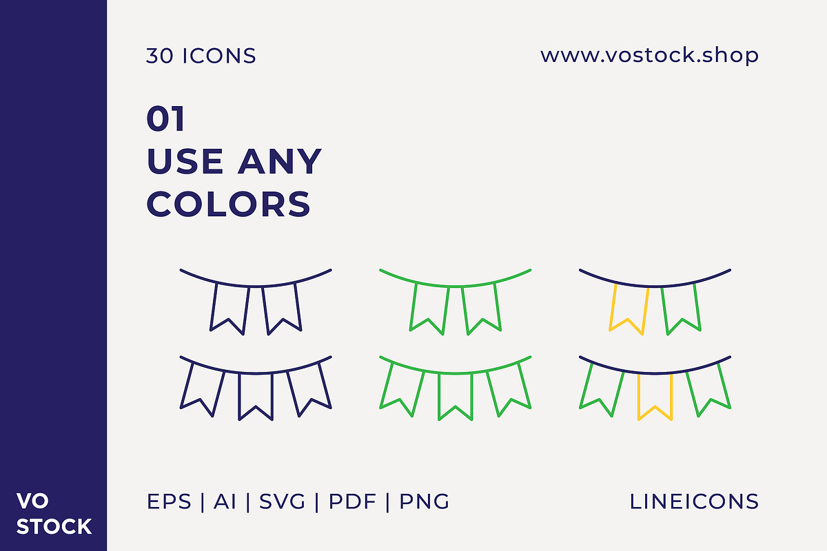 30 St.Patrick's Day Icons, an Outline Icon by vo.stock (Photo 3 of 6)