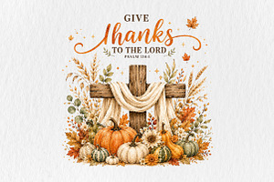 Give Thanks To The Lord PNG, an Object Illustration by CraftArtStudio