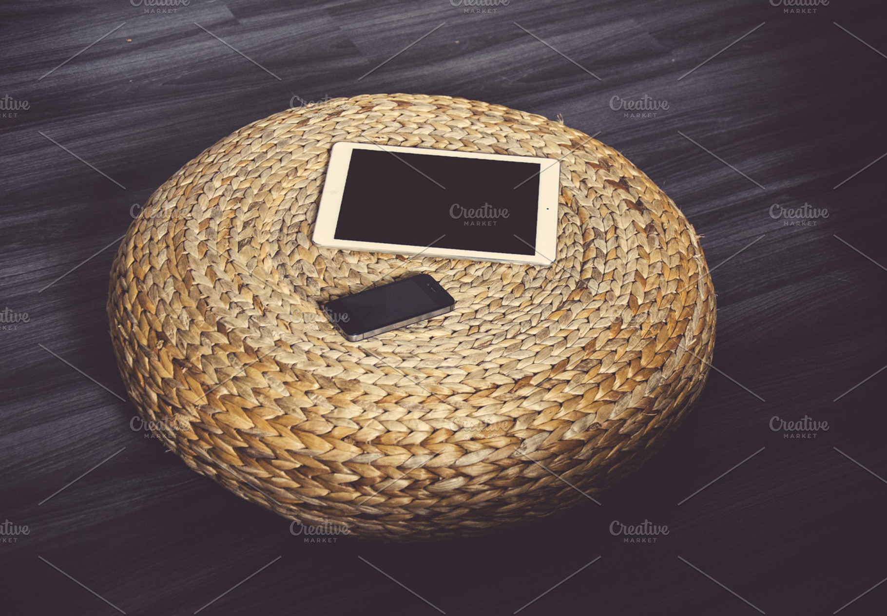Ipad And Iphone On Wooden Floors
