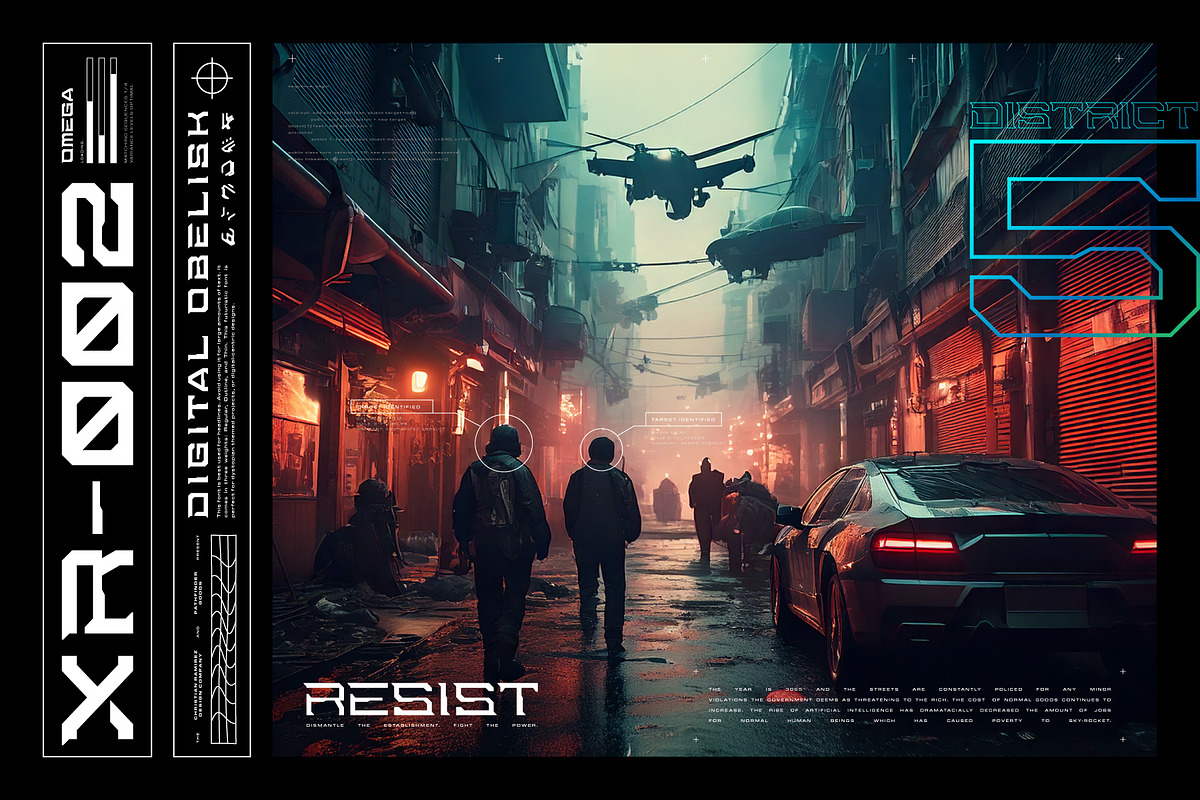 Digital Obelisk – A Cyberpunk Font, a Serif Font by Pathfinder Goods (Photo 8 of 9)