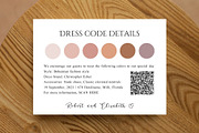 QR code wedding event attire card, a Card Template by EvaTemplates (Thumbnail 1 of 5)