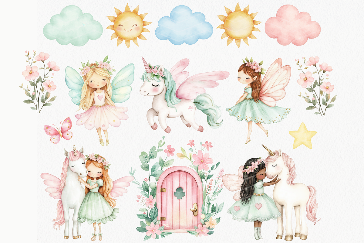 Watercolor Fairy Clipart, Fairy png, an Illustration by ClipArtCharm (Photo 3 of 7)
