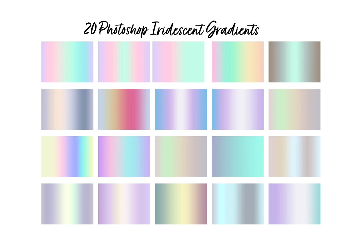 Photoshop iridescent gradients, a Gradient Add-On by Illustration Tribe (Photo 1 of 2)
