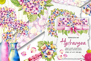 Hydrangea clipart, flower patterns