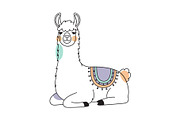 Cute Pastel Sitting Llama Vector, an Animal Illustration by MkStudio (Thumbnail 2 of 2)