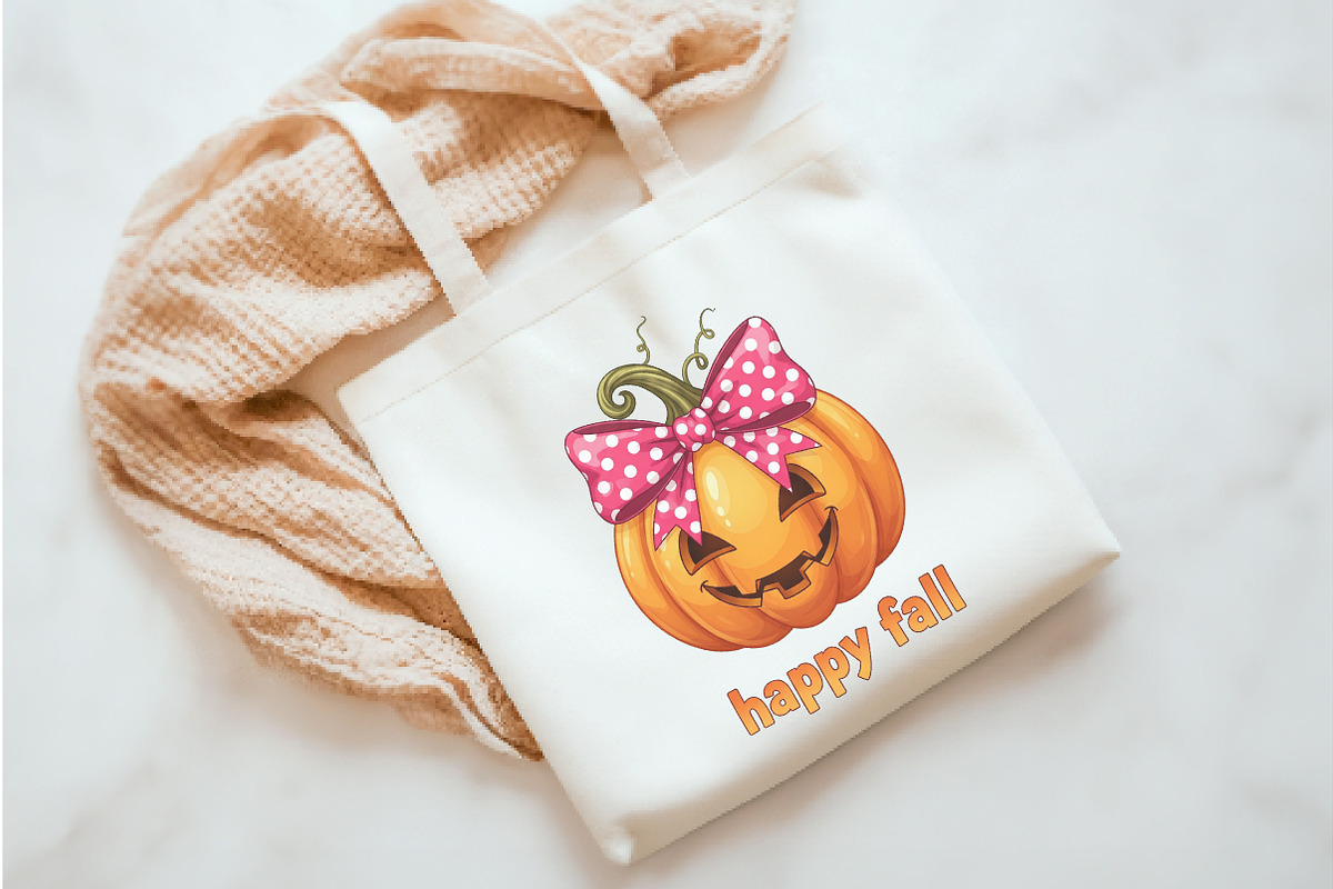 Cute Coquette Pumpkin PNG, an Illustration by Watercolor design (Photo 3 of 3)