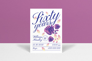 White Blue Anniversary Invitation, an Invitation Template by graphicook
