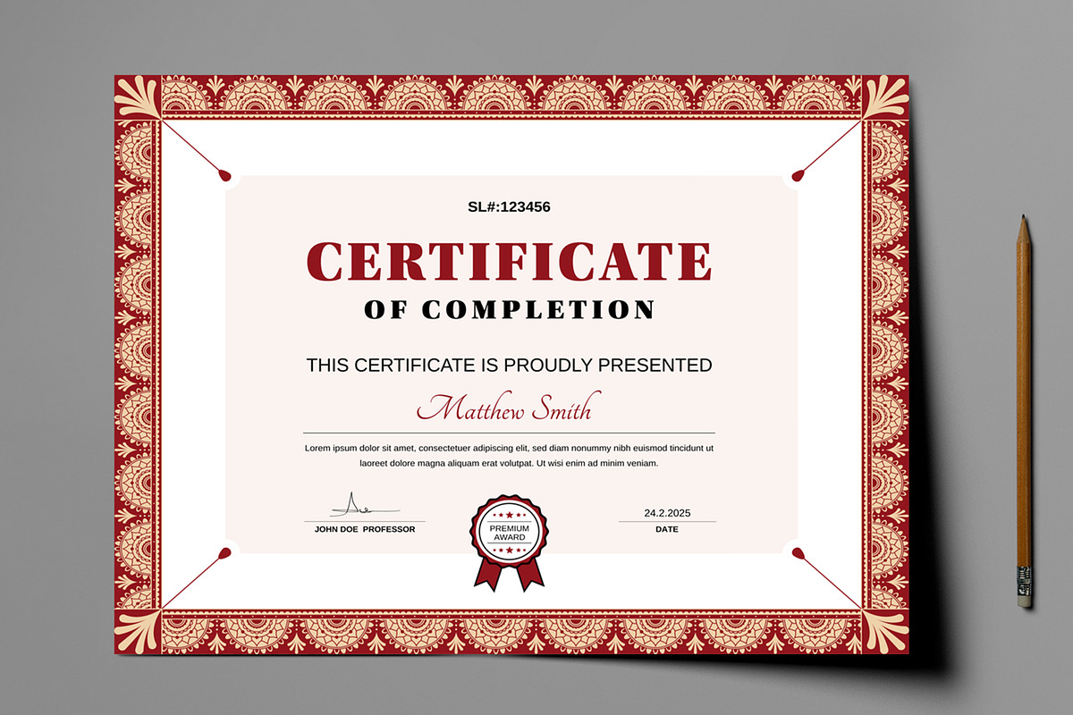 Certificate Design Template, a Stationery Template by MightyDesign (Photo 2 of 6)