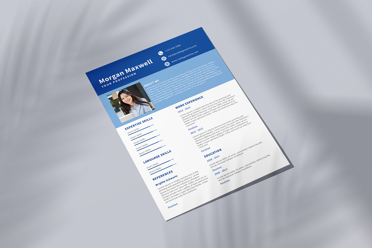 Resume | Photoshop & Illustrator, a Resume Template by Graphic Fabrica (Photo 2 of 3)