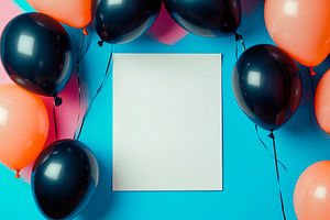 Blank Board with Black and Orange Balloons, a Background Photo by Ales Munt