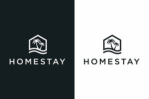 Beach House Logo, Homestay Logo