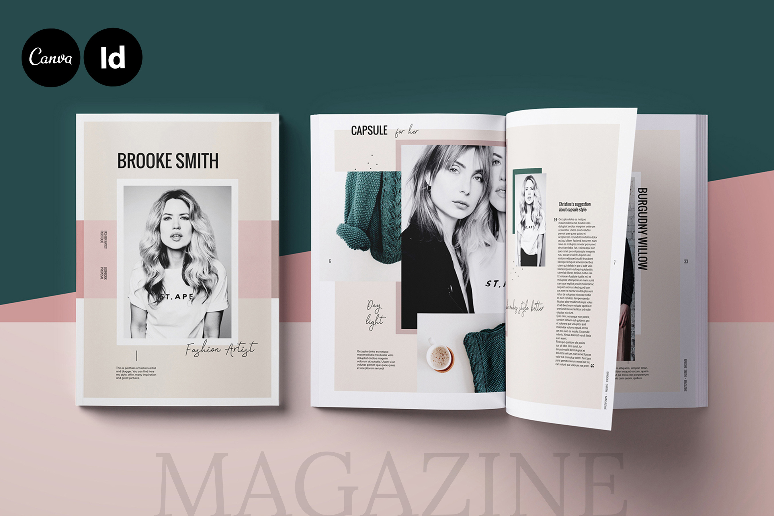 Magazine / CANVA, INDD / Brooke, a Magazine Template by Mirazz